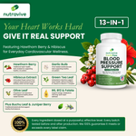 Nutravive Blood Pressure Support - Premium 13-in-1 formula | USA Made | Lab Tested | GMP |
